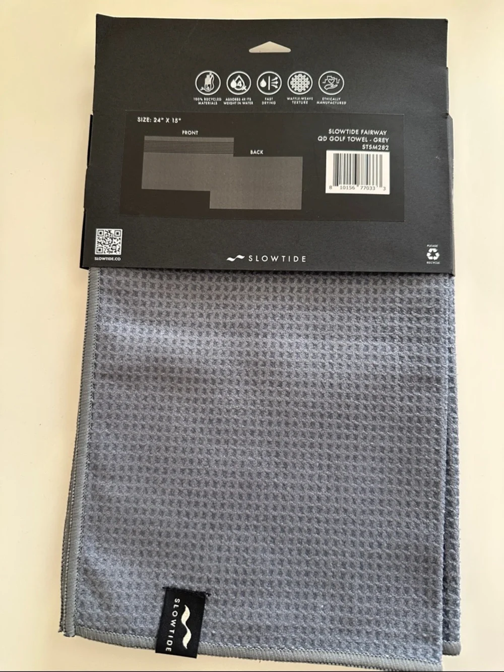 Gray Golf Towel - Subaru Wilderness Patch Towel